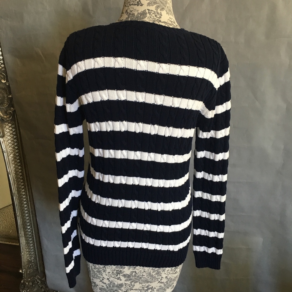 Ralph Lauren Striped Cable-Knit Sweater - Picture 5 of 6